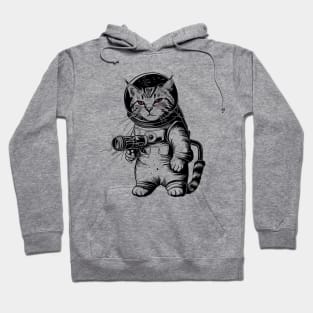 An Antropomorphic Astronaut Cat in a Spacesuit Hoodie